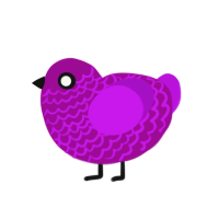 A plum and amethyst chicken with a lace pattern