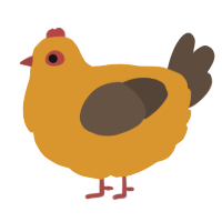 A orange and bark chicken