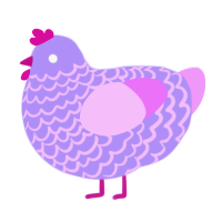A lilac and lavender chicken with a lace pattern