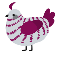 A mist and wine chicken with a bar pattern