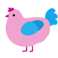 A pink and sky chicken