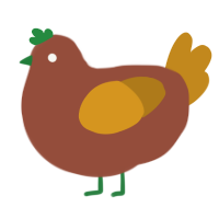 A russet and ochre chicken