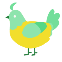 A yellow and spring chicken with a head pattern