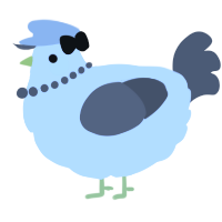 A white and grey chicken