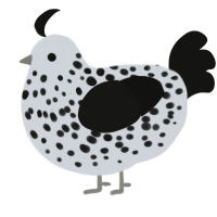 (unnamed), a mist and black chicken with a speckle pattern