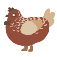 A russet and beige chicken with a half-lace pattern