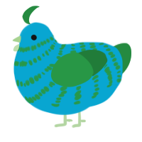 A cerulean and viridian chicken with a bar pattern