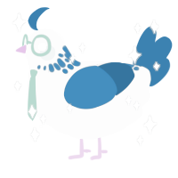 A mist and sapphire chicken with a neck-speckle pattern