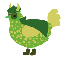 A violet and tumblr chicken with a speckle pattern