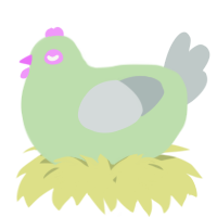 A gluppy and silver chicken