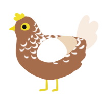 A brown and cream chicken with a half-lace pattern