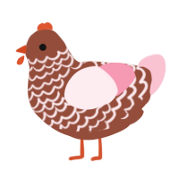 A russet and rose chicken with a lace pattern