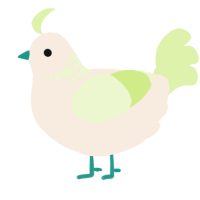 A cream and apple chicken with a neck-speckle pattern