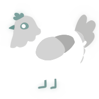 A mist and ash chicken with a head pattern