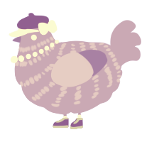 A lilac chicken with a bar pattern