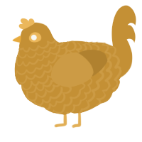 A gold chicken with a lace pattern
