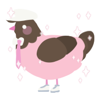 A rose and bark chicken with a head pattern