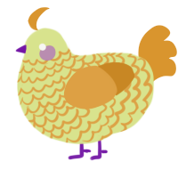 A lemon and orange chicken with a lace pattern