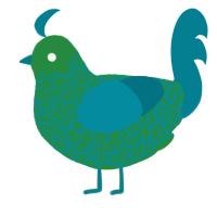 A viridian and sea chicken with a double-lace pattern