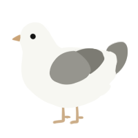 A white and ash chicken