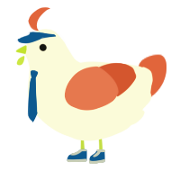 A white and vermilion chicken