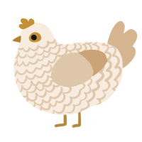 A cream and beige chicken with a lace pattern