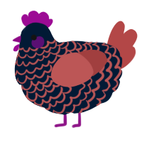 A tumblr and red chicken with a lace pattern