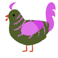 A olive and orchid chicken with a half-bar pattern