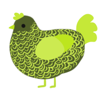 A olive and lime chicken with a double-lace pattern