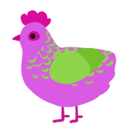 A orchid and grass chicken with a half-lace pattern