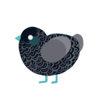 A cream and ash chicken with a double-lace pattern