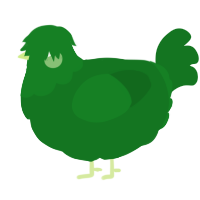 A leaf chicken with a head pattern