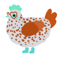 A tumblr and sky chicken with a speckle pattern