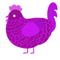 A plum and amethyst chicken with a lace pattern
