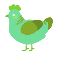 A spring and chartreuse chicken with a neck-band pattern