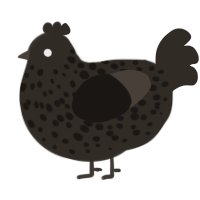 A mist chicken with a speckle pattern