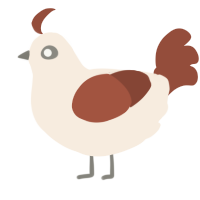 A cream and russet chicken