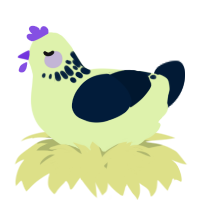 A apple and tumblr chicken with a neck-speckle pattern