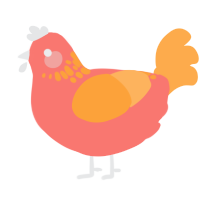 A teal and ultramarine chicken with a neck-speckle pattern