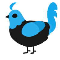 A sable and sky chicken with a head pattern