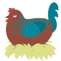 A russet and sea chicken with a half-lace pattern