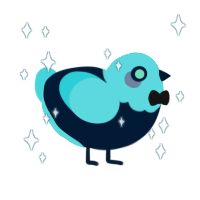 A tumblr and aqua chicken with a head pattern