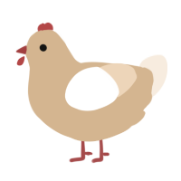 A beige and cream chicken