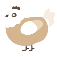 A beige and cream chicken with a head pattern