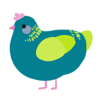 A sea and lime chicken with a neck-band pattern