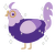 Twilight Sparkle, a indigo and lilac chicken with a head pattern