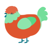 A vermilion and spring chicken with a head pattern