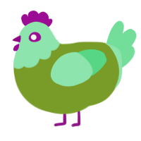 A chartreuse and spring chicken with a head pattern