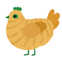 A honey and orange chicken with a bar pattern