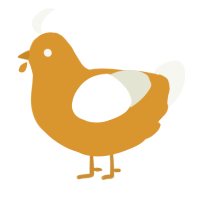 A orange and white chicken